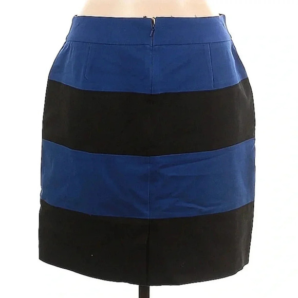 Banana Republic Blue Black Striped Cotton Blend Pencil Skirt Size 12 Large - Picture 3 of 4